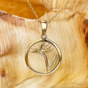 Circular Yellow Bird of Prey Strelitzia Pendant