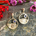 table Mountain tanzanite yellow gold earrings