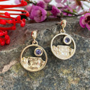 table Mountain tanzanite yellow gold earrings