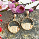 Yellow Gold table Mountain Earrings