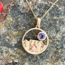 Table Mountain tanzanite yellow gold pendant
