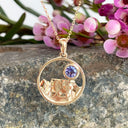 Table Mountain tanzanite yellow gold pendant