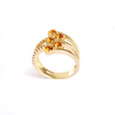 Citrine and Diamond Yellow Gold Multiband Ring