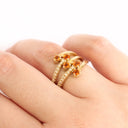 Citrine and Diamond Yellow Gold Multiband Ring