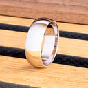 Classic Curved Wide Band White Gold Ring