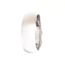 Classic Curved Wide Band White Gold Ring