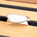 Classic Curved Wide Band White Gold Ring