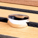 Classic Curved Wide Band White Gold Ring
