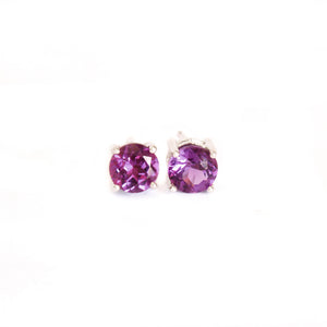 Classic Four Claw Grape Garnet Studs