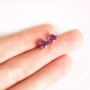 Classic Four Claw Grape Garnet Studs