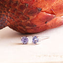 Classic Four Claw Tanzanite White Gold Studs