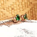 Classic Four Claw Tsavorite Rose Gold Studs