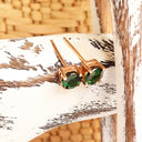 Classic Four Claw Tsavorite Rose Gold Studs