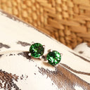 Classic Four Claw Tsavorite White Gold Studs