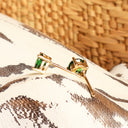 Classic Four Claw Tsavorite Yellow Gold Studs