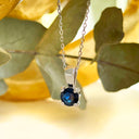 Blue Sapphire White Gold Pendant