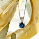 Blue Sapphire White Gold Pendant