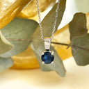 Blue Sapphire White Gold Pendant 