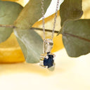 Blue Sapphire White Gold Pendant