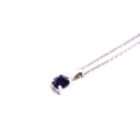 Classic Petite Round Cut Sapphire White Gold Fixed Bale Pendant
