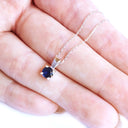 Classic Petite Round Cut Sapphire White Gold Fixed Bale Pendant
