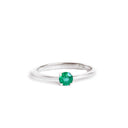 Classic Slightly Tapered White Gold Emerald Ring