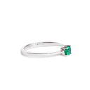 Classic Slightly Tapered White Gold Emerald Ring