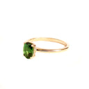 Classic Solitaire Oval Tsavorite Yellow Gold Ring