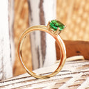 Classic Solitaire Oval Tsavorite Yellow Gold Ring