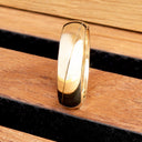 Classic With A Twist Curved Wide Band Yellow Gold Ring