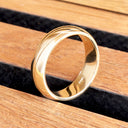 Classic With A Twist Curved Wide Band Yellow Gold Ring
