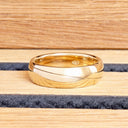 Classic With A Twist Curved Wide Band Yellow Gold Ring