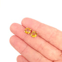Classic Yellow Gold Four Claw Citrine Studs