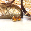 Classic Yellow Gold Four Claw Citrine Studs