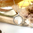 Contemporary Black Diamond Circular Africa White Gold Pendant