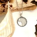 Contemporary Black Diamond Circular Africa White Gold Pendant