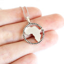 Contemporary Black Diamond Circular Africa White Gold Pendant
