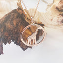 Contemporary Circular Giraffe Diamond and Rose Gold Pendant