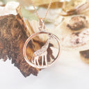 Contemporary Circular Giraffe Diamond and Rose Gold Pendant