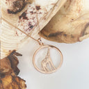 Contemporary Circular Giraffe Diamond and Rose Gold Pendant