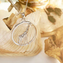 Contemporary Circular Giraffe Diamond and White Gold Pendant