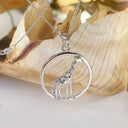 Contemporary Circular Giraffe Diamond and White Gold Pendant