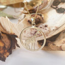 Contemporary Circular Giraffe Diamond and Yellow Gold Pendant