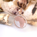 Contemporary Diamond Circular Africa Rose Gold Pendant