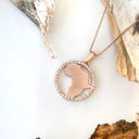 Contemporary Diamond Circular Africa Rose Gold Pendant