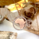 Contemporary Diamond Circular Africa Rose Gold Pendant
