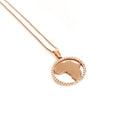 Contemporary Diamond Circular Africa Rose Gold Pendant