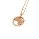 Contemporary Diamond Circular Africa Rose Gold Pendant
