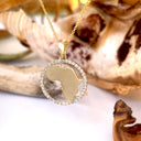 Contemporary Diamond Circular Africa Yellow Gold Pendant