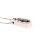 Contemporary Green Tourmaline and Diamond White Gold Pendant